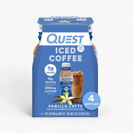 QUEST PROTEIN RTD 3/4PK ICED COFFEE VAN LATTE 10OZ 4PK