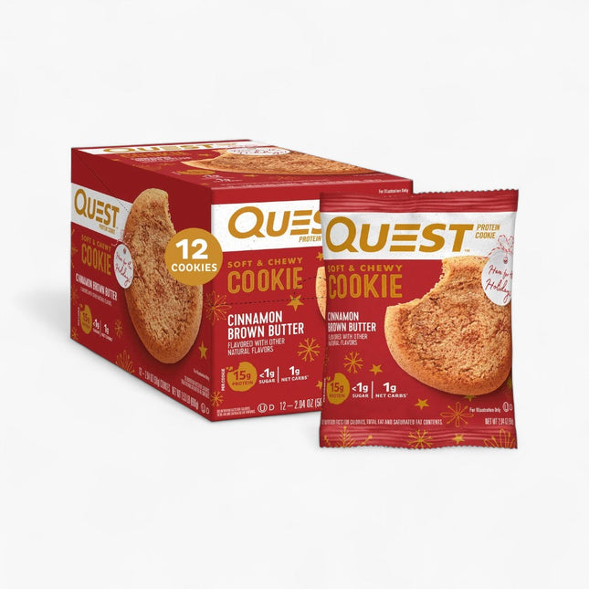QUEST PROT COOKIE 12/2OZ CINNAMON BROWN BUTTER SEASONAL