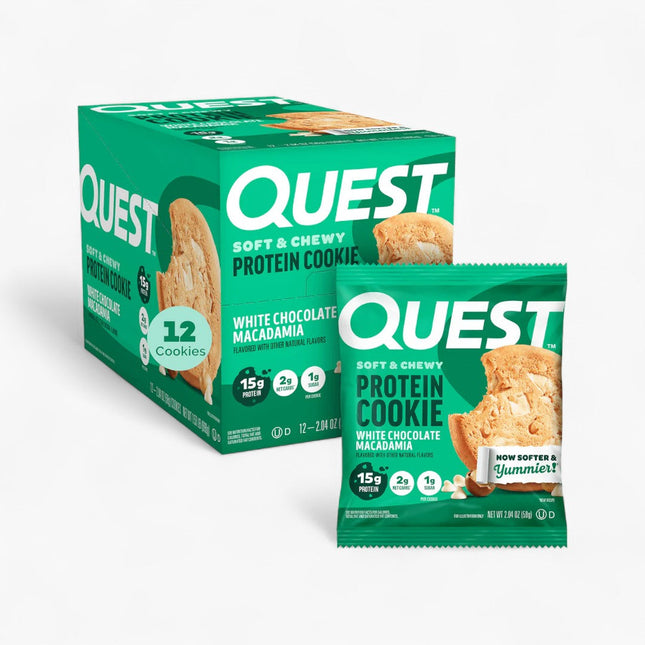 QUEST PROT COOKIE 12/2OZ WHITE CHOC MACADAMIA