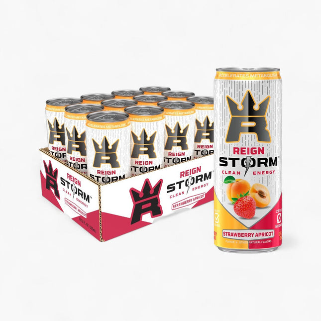 REIGN STORM CLEAN ENERGY DRINK 12/12OZ STRAWBERRY APRICOT