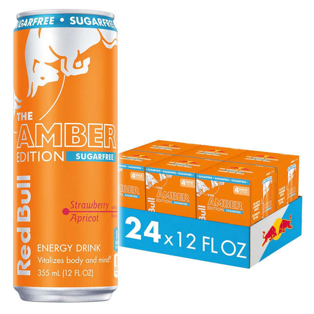 Red Bull Amber Sugar Free Energy Drink – 24 Pack × 12 oz Cans