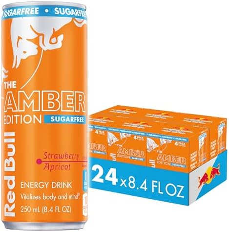 RED BULL AMBER SUGAR FREE ENERGY DRINK – 24 PACK × 8 OZ CANS