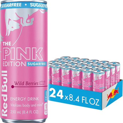 Red Bull Pink Sugar Free Energy Drink – 24 Pack × 8 oz Cans
