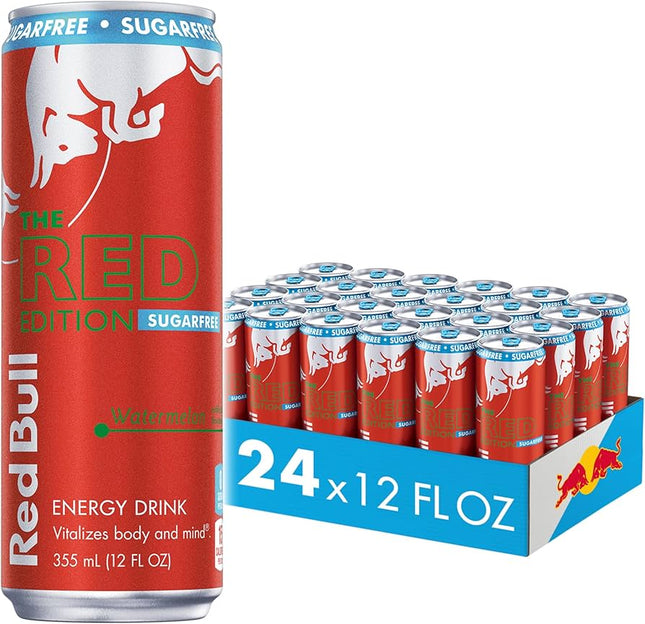 Red Bull Red Sugar Free Energy Drink – 24 Pack × 12 oz Cans