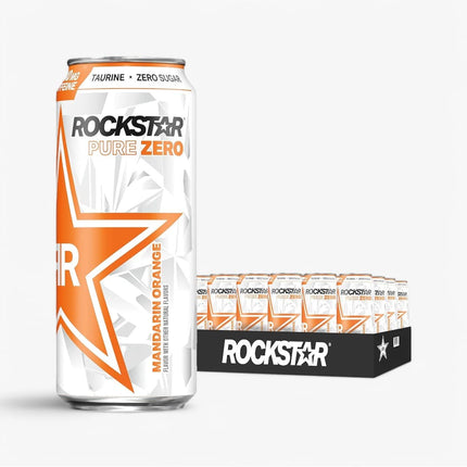 Rockstar Energy Drink Pure Zero Mandarin Orange 16 Oz X 12