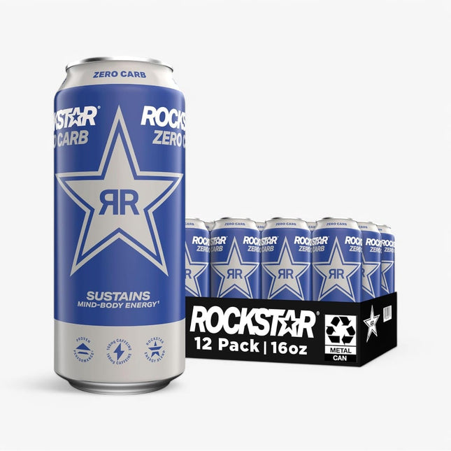 Rockstar Energy Drink Zero Carb 16 Oz X 12