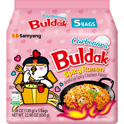 Samyang Buldak Spicy Ramen Noodles Carbonara 8/5PKS (130g)