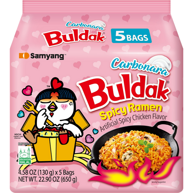 Samyang Buldak Spicy Ramen Noodles Carbonara 8/5PKS (130g)