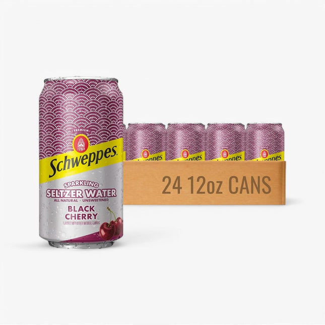 Schwepps Sparkling Seltzer Water Black Cherry Can 24 X 12 Oz