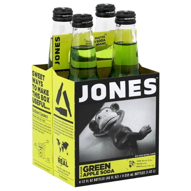 JONES GREEN APPLE SODA 24/12OZ (GLASS)