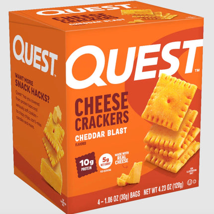 QUEST CHEESE CRACKERS 4/1.06OZ - CHEDDAR BLAST