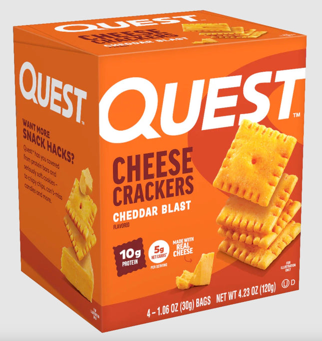 QUEST CHEESE CRACKERS 4/1.06OZ - CHEDDAR BLAST