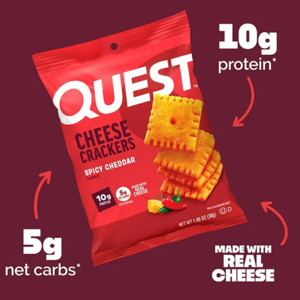 QUEST CHEESE CRACKERS 4/1.06OZ - SPICY CHEDDAR