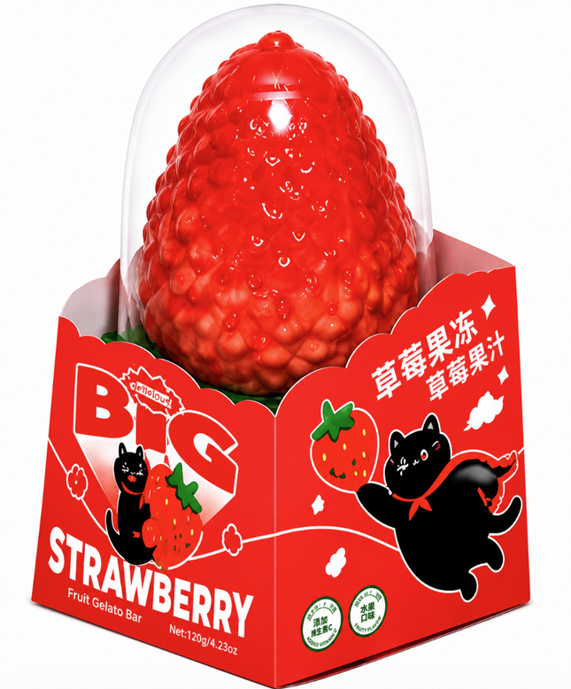 Popi Cat Strawberry Ice Cream 12PK