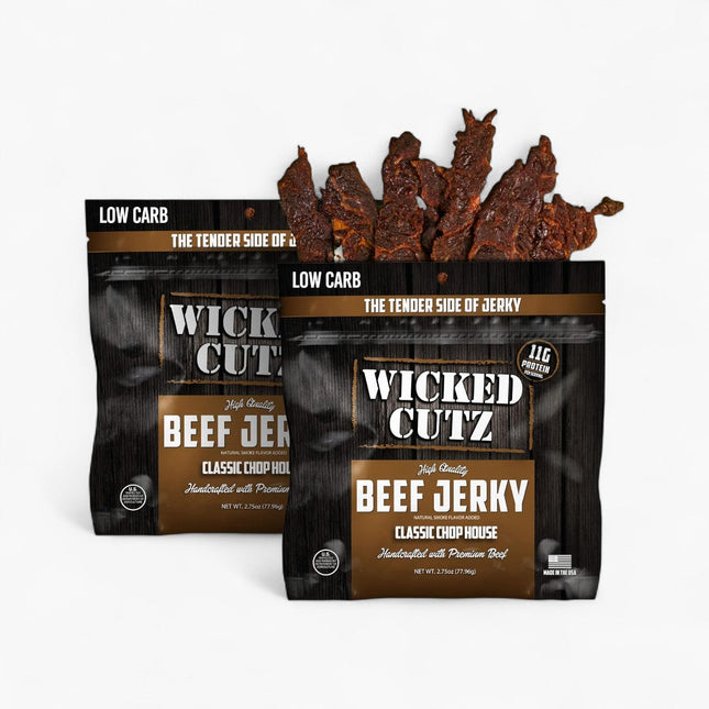 WICKED CUTZ BEEF JERKY 8/2.75OZ CLASSIC CHOP HOUSE