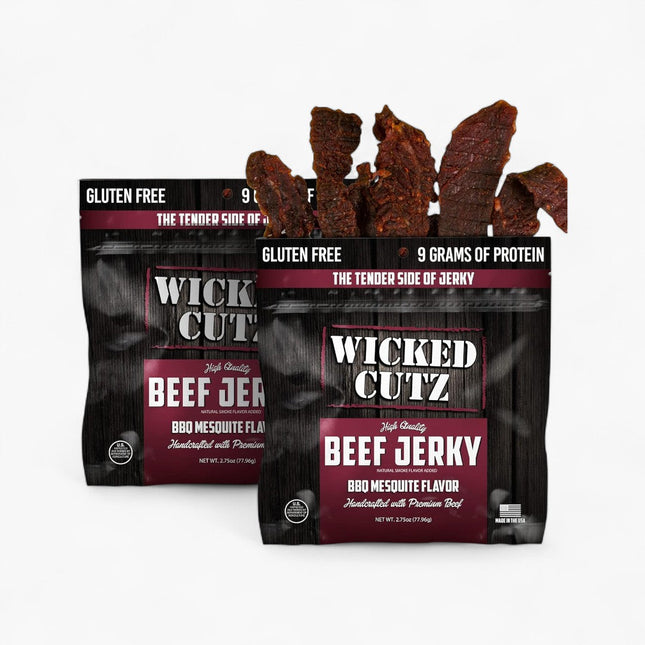 WICKED CUTZ BEEF JERKY 8/2.75OZ MESQUITE BBQ