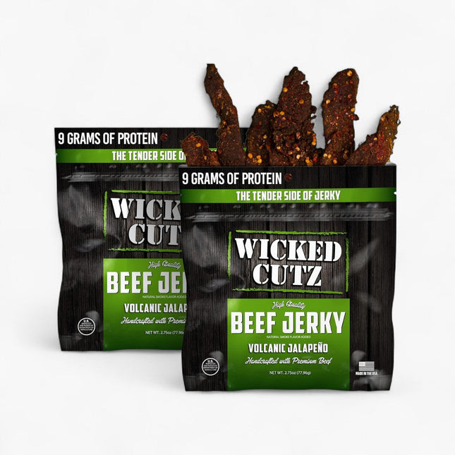 WICKED CUTZ BEEF JERKY 8/2.75OZ VOLCANIC JALAPENO