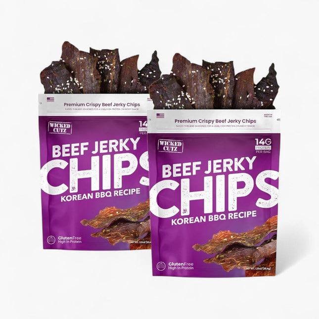 WICKED CUTZ BEEF JERKY CHIPS 8/1.25OZ KOREAN BBQ