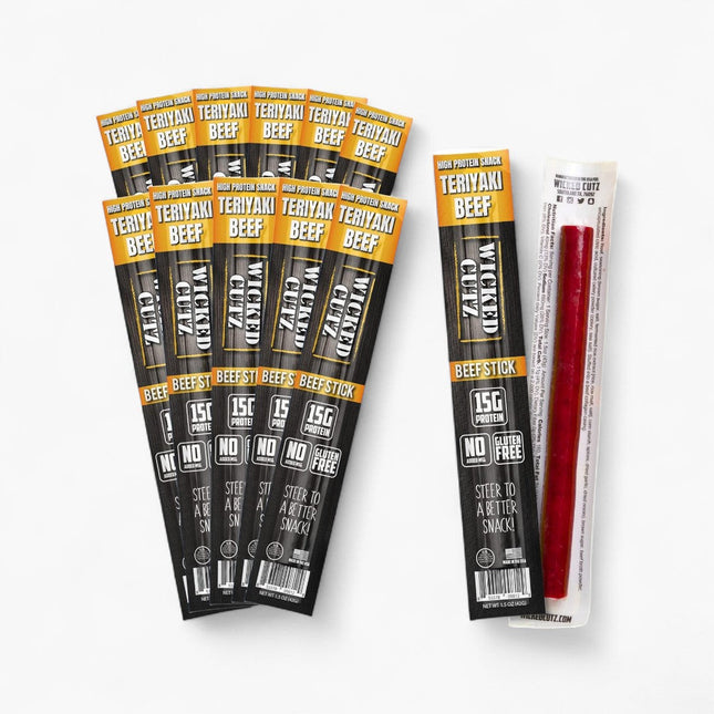 WICKED CUTZ BEEF STICK 12/1.5OZ TERIYAKI