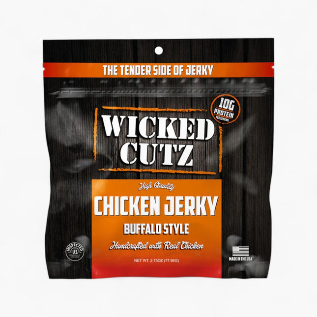 WICKED CUTZ CHICKEN JERKY 8/2.8OZ BUFFALO
