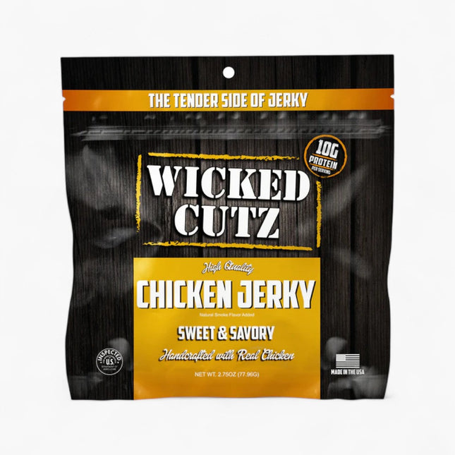 WICKED CUTZ CHICKEN JERYY 8/2.8OZ SWEET & SAVORY