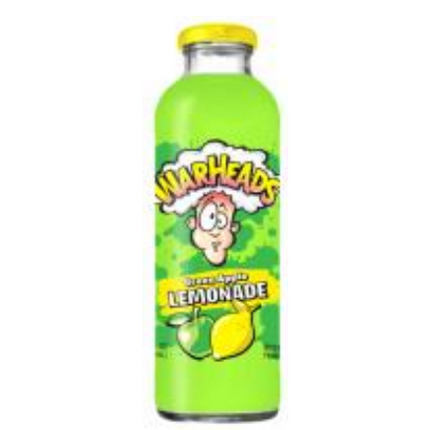 Warheads Green Apple Lemonade Glass Bottles 12/16OZ
