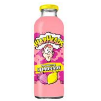 Warheads Strawberry Lemonade Glass Bottles 12/16OZ