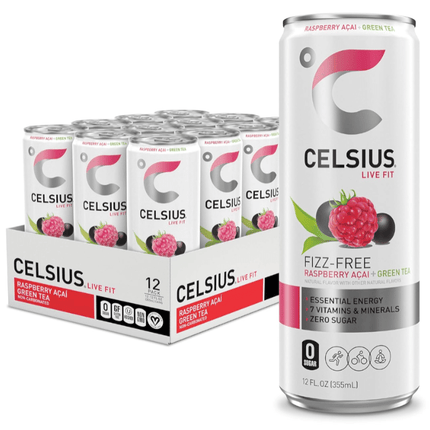 Celsius Raspberry Acai Green Tea Energy Drink 12 Pk 12 Oz