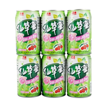 Taisun Grass Jelly Drink Lychee 4PK/6CANS/330g (Taiwan)