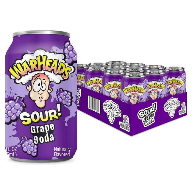 WARHEADS - GRAPE SOUR SODA 12/12OZ