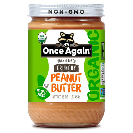 Once Again Organic Crunchy PB Salted Unsweetened 6/16OZ