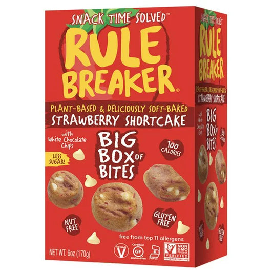 Rule Breaker Snacks Strawberry Shortcake Big Box of Bites (Vegan, Gluten-Free, Top 11 Allergen-Free)