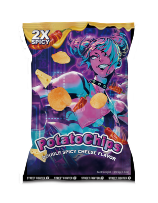 Street Fighter Chips Double Spicy Cheese Juri 10/48g (TAIWAN)