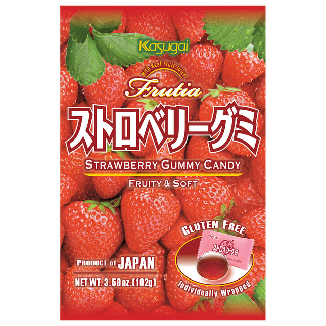 Kasugai Frutia Strawberry Gummy 2/12/3.59OZ
