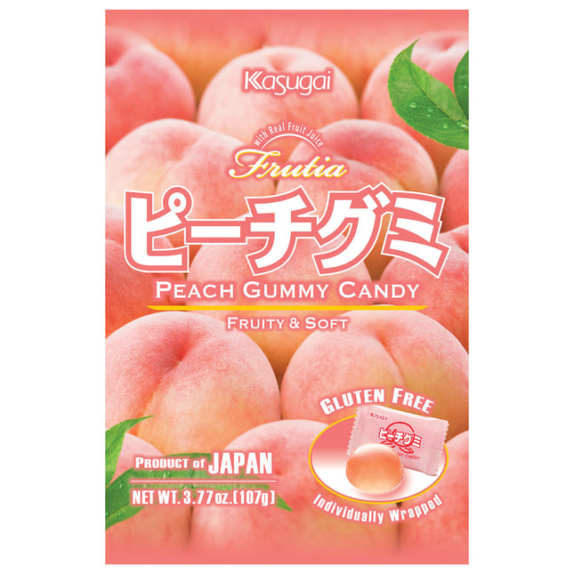 Kasugai Frutia Peach Gummy 2/12/3.77OZ