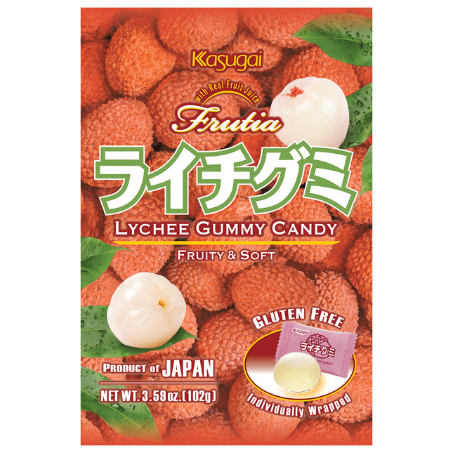 Kasugai Frutia Lychee Gummy 2/12/3.59OZ