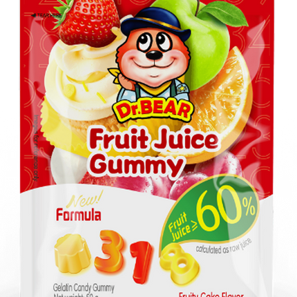 Dr. Bear Colorful Cake Juice Soft Candy 6BOX/20bags/60g
