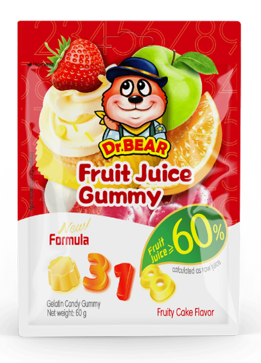 Dr. Bear Colorful Cake Juice Soft Candy 6BOX/20bags/60g