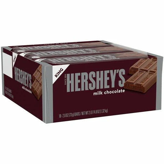 Hershey's Milk Chocolate King Size 18ct (2.6 oz each)