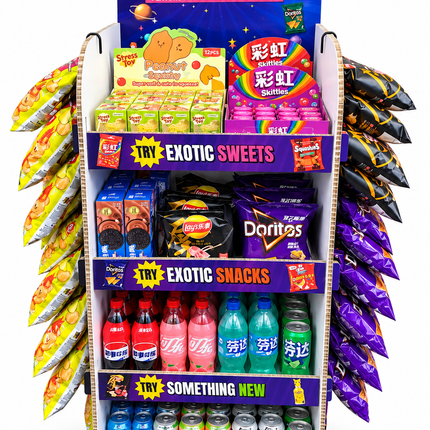 EXOTIC SNACKS DISPLAY - BEST SELLERS